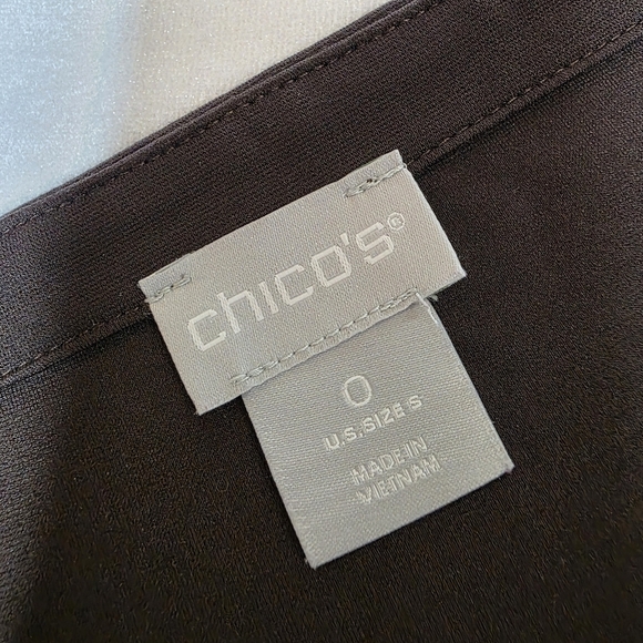 Chicos Womens Brown Long Sleeve Blouse Chicos Size 0 Small - Picture 5 of 6